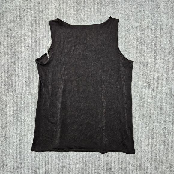 Chicos Tank Top Womens 2 Black Travelers Side Slit Minimal Wrinkle Resistant - Picture 5 of 5